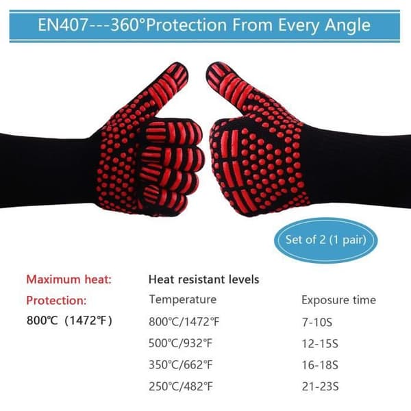 Varmebestandige Grillhandsker - Universal - Varmebestandige op til 800°C