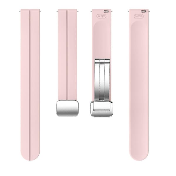 Silikonarmbånd for Garmin Lily 2 med magnetisk foldespenne Rosa Sølvspenne
