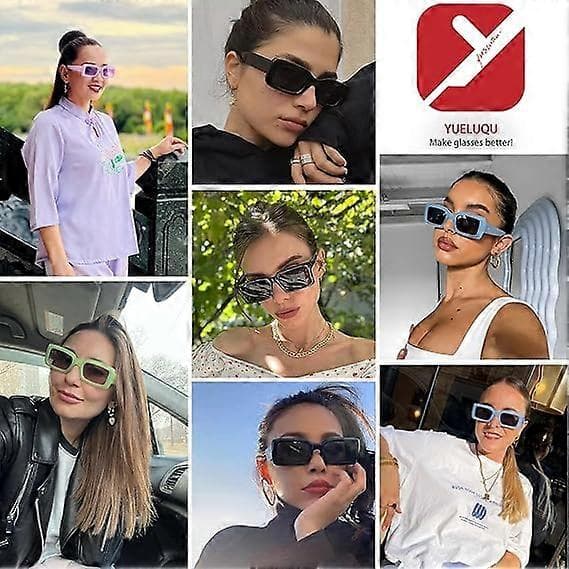 Retro Rektangulära Damsolglasögon 90-tal Fyrkantiga Nude Tjock Båge Solglasögon Modeaccessoarer