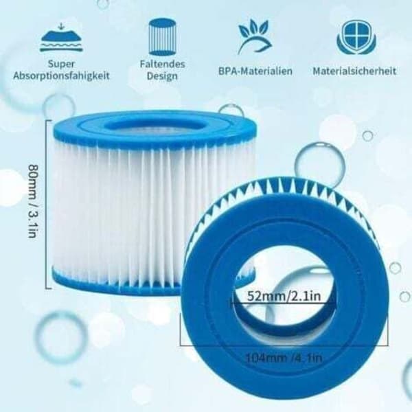 4-pack Typ H Filterpatroner för Intex Poolpumpar, Kompatibla med Intex 28601/28602