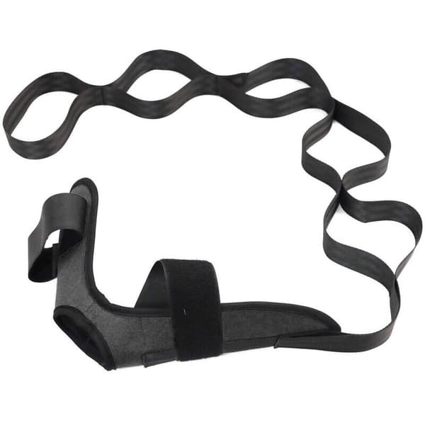 Yogastretchbånd med netpose, elastisk ankelstretchbånd med spænder, blød benstretch, hjælper med at strække ben og fødder