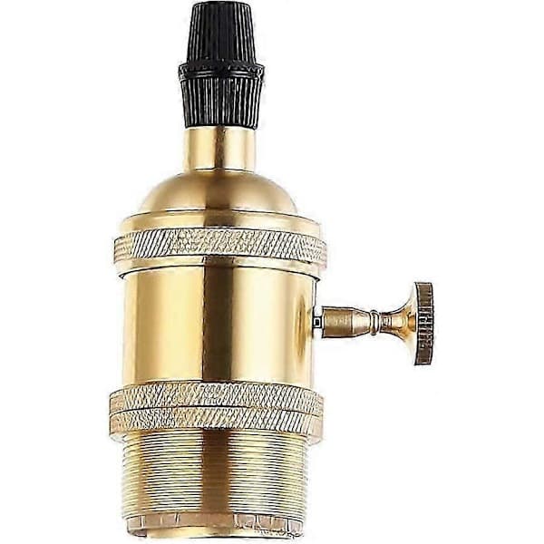 Lampefod med afbryder Vintage Messing Kobberholder til Retro Edison-stil Pære E2
