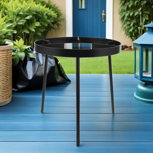 Campfire Cooking Tripod Cast Iron Portable Fire Pit Stand Black 9.8In