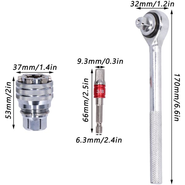 Universal Socket Wrench Tool 10-19mm Adjustable Wrench Set Chrome Vanadium Steel For Home Improvement