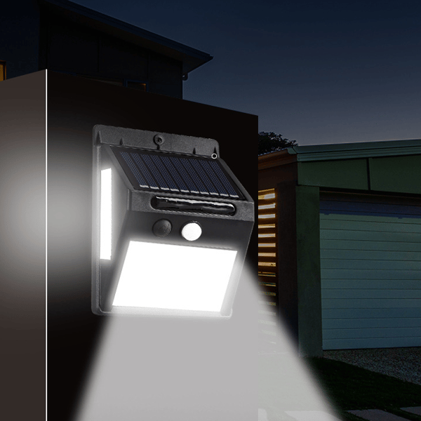 Outdoor Waterproof Solar Wall Lamp with Human Body Induction LED Three