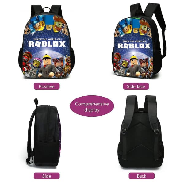 3-delt Roblox rygsæk, skoletaske, rejsetasker