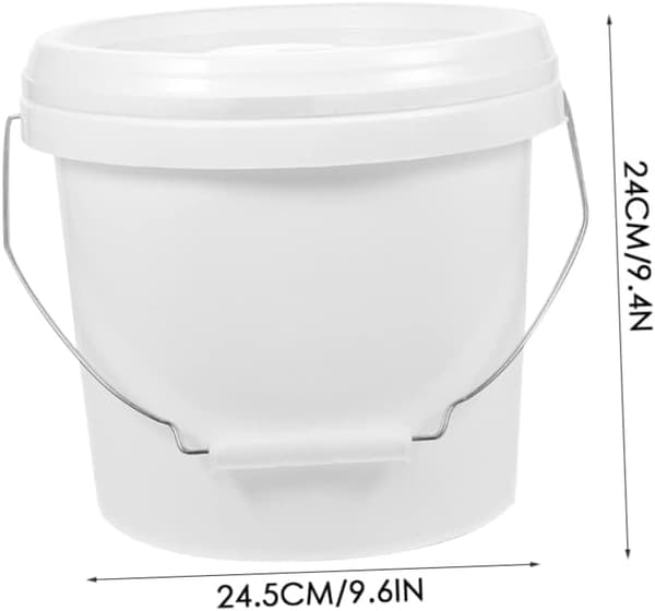 1,75 Gallon White ABS Paint Container with Lid, Multifunctional Handheld Storage Bucket