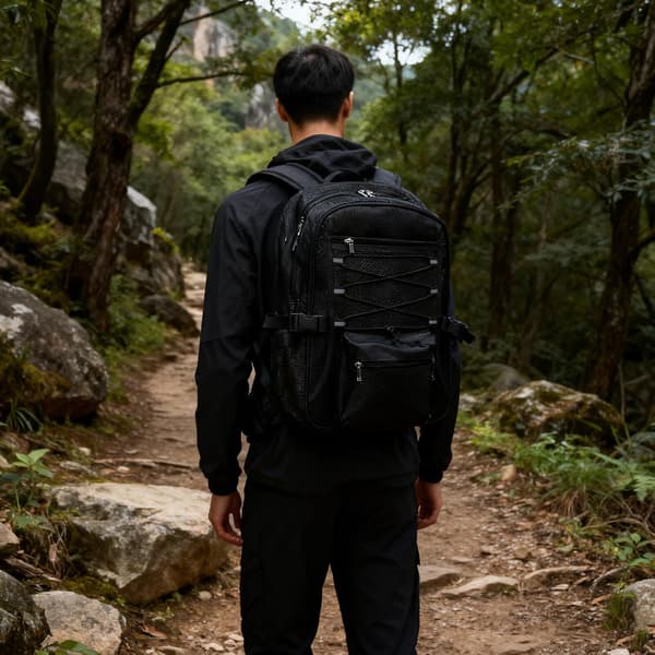 Lightweight Foldable Mesh Backpack Black – Breathable Quick-Drying Sports Backpack