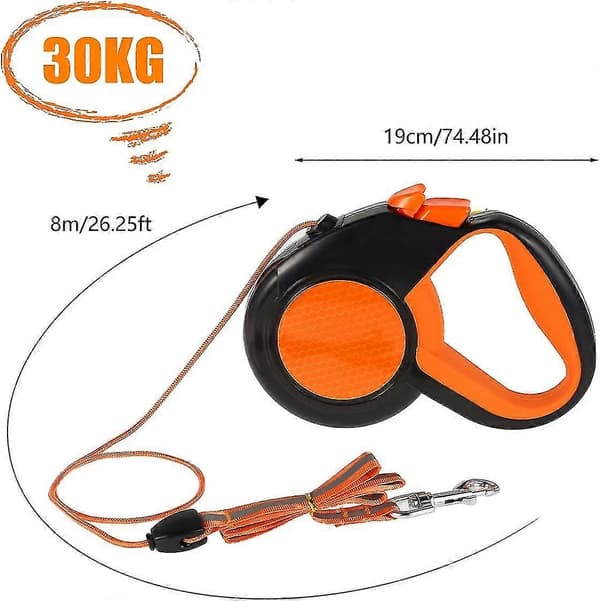 Retractable Dog Leash, Extendable Leash, Reflective Strong Tape with Non-Slip Handle