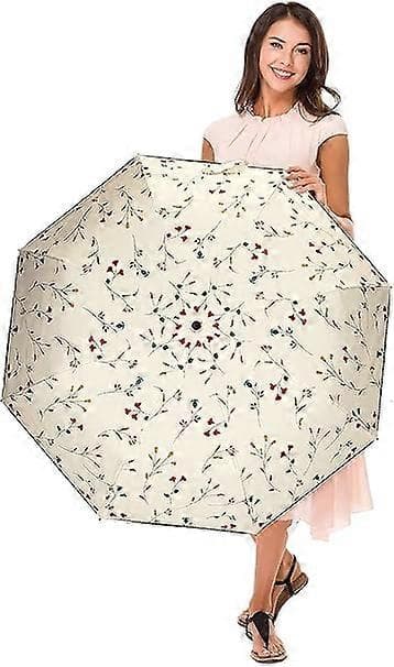 Sun umbrella foldable travel umbrella opens and closes automatically, windproof and rainproof, with black UV protection coating