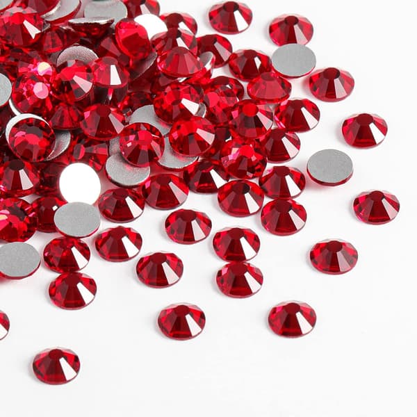 Flat krystalldiamant rund edelsten, safir (4,6-4,8 mm) SS20/1440 stykker rød red