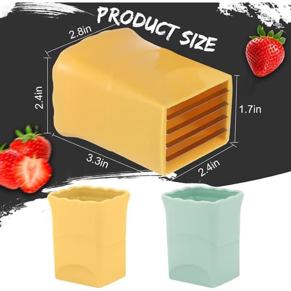 Sett med 3 kuttere: fruktskærer, jordbærkutter, banankutter, druekutter og eggkutter, bærbart kjøkkenredskap