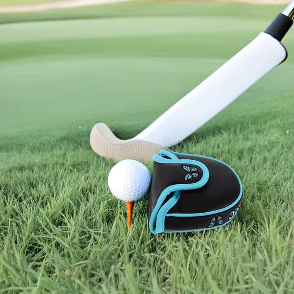 Golf Putter Cover Large Mallet Headcover with Butterfly Embroidery