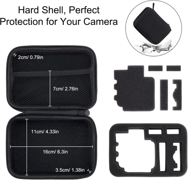 Case for transport and storage compatible with GoPro Hero 8/7/6/5/4/3+/3/2