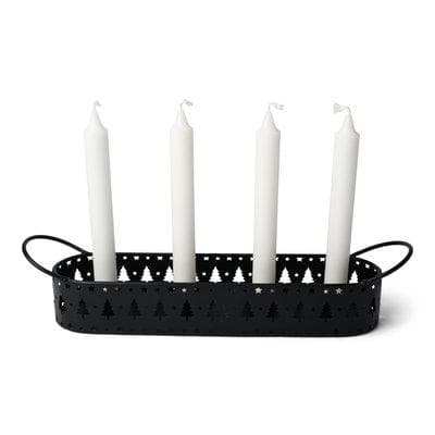 QQ-Adventsljusstake Svart Metall 36 cm