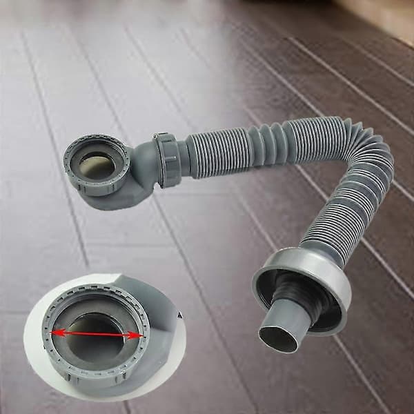 Universal Drain Hose for Sink 90cm Expandable Flexible P-Trap Odor-Proof Design Threaded Drain Hose for 45-48mm Thread Ne