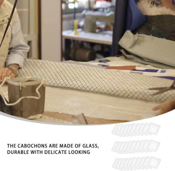 100 stk krystalglaslapper DIY glas cabochons firkantet ædelstenslappe