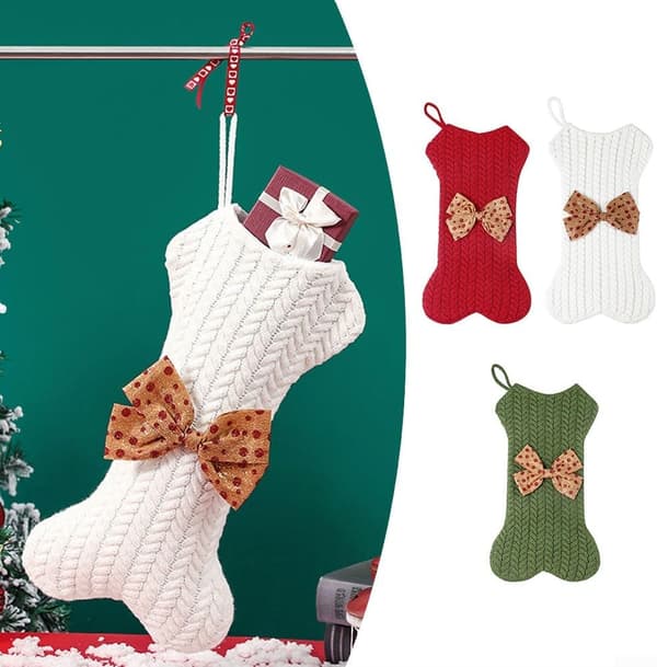 Julestrømper, Stor Benformet Gavepose til Hjemmepejsdekoration, Slikpose til Børn (Grøn)