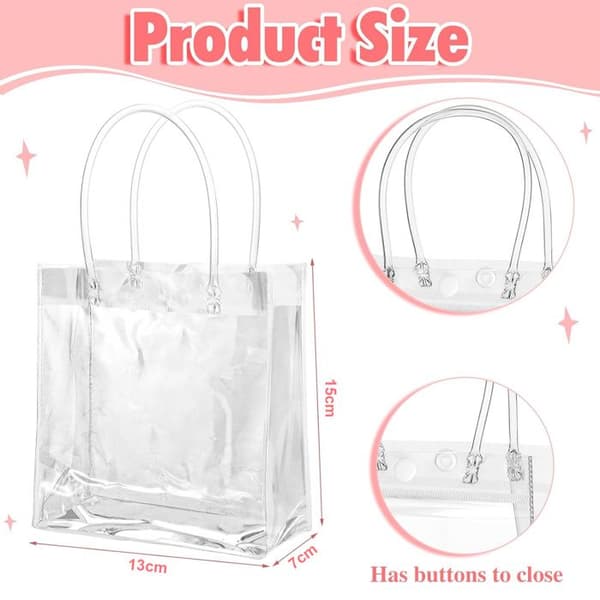 transparent tygväska, PVC-väska, liten transparent väska, presentpåse