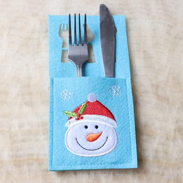3 st Julbestickhållare Tomte Snögubbe Julgran Jul K