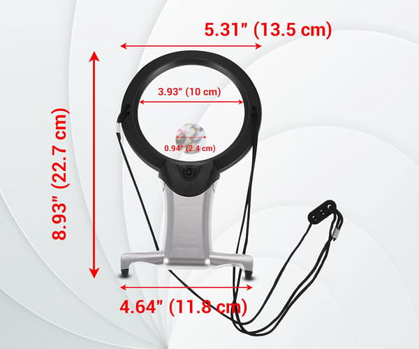Forstørrelsesglas til nakke og skrivebord 6X forstørrelsesglas, håndfri