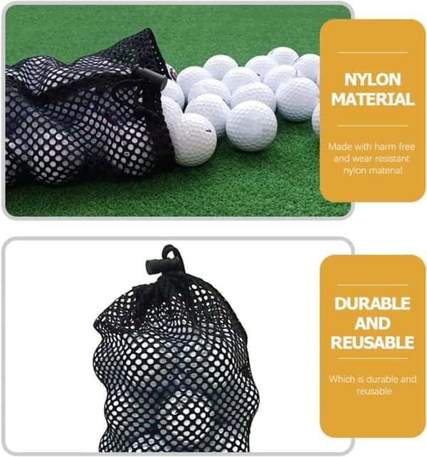 Golfbold Netpose Nylon Opbevaringspose Snøreholder Stor Kapacitet