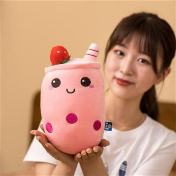 Soft Stuffed Plush Pillow Bubble Tea Boba Cup Pattern BROWN 35CM brown 35cm brown 35cm brown 35cm