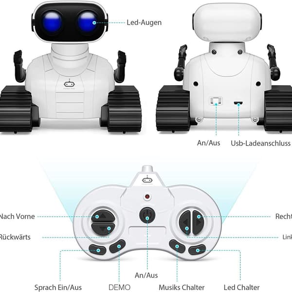 Robotleketøy for barn, oppladbar fjernkontroll KLB