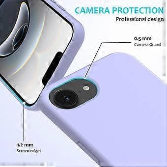 För iPhone 16e Skal Stöttåligt Flytande Silikon Mjukt Foder Baksida Telefonskal - Lila Purple