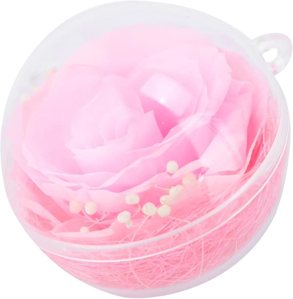 Preserved Flower Keychain Pendant Pink 5 cm Ball Decorative Bag Charm Creative Keychain Accessory