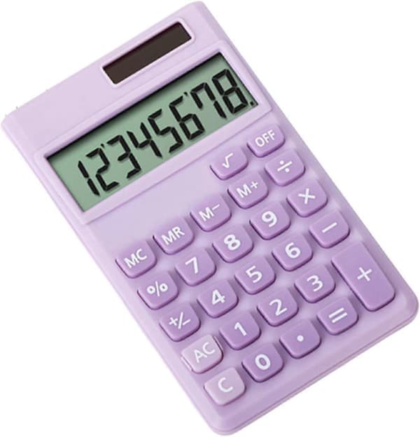 Calculator, pocket calculator 8-digit solar battery, desktop calculator for office, home and school | Standard