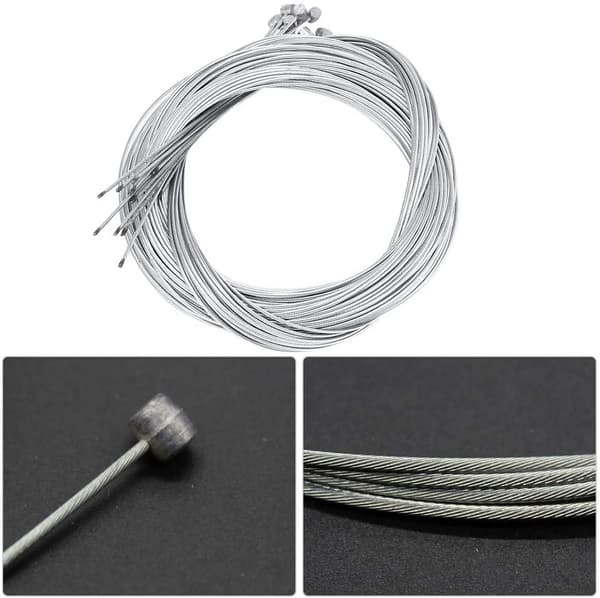 20 Pcs Bicycle Brake Cable Replacement, Metal Rear Line Core for Cycling and Electric Bikes, 2.5M x 1.6mm, Silver