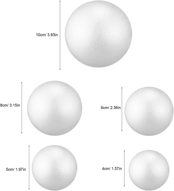 40 Pcs White Foam Balls Craft Foam Balls for DIY Decoration and Art Projects