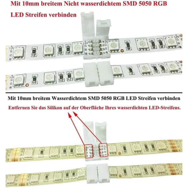 RGB 5050 LED Strip Connector 4-Pin Quick Connectors (10 pcs)