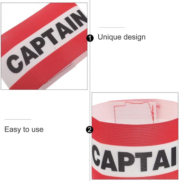 5 Pcs Elastic Captain Armbands for Football - Adjustable Unisex Striped Armbands