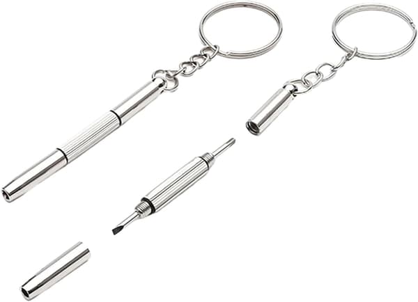Small Pocket Size Double Sided Screwdriver for Your Glasses or Sunglasses as a Keychain, 2 pcs.