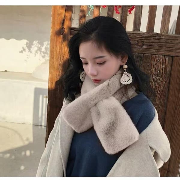 Faux Fur Dame Vinter Halstørklæde - Fluffy