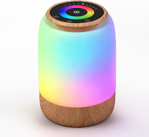 Bedside Lamp, LED Night Light with 256 RGB Color Changes, 7 Lighting Modes, 4 Brightness Levels, Timer and Countdown Functions