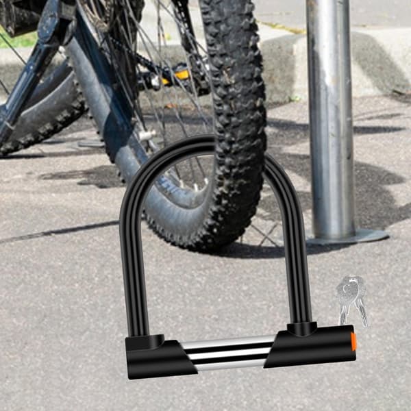 Tyverisikring, U-formet cykellås, robust og ridsefast tyverisikringslås til cykel og scooter