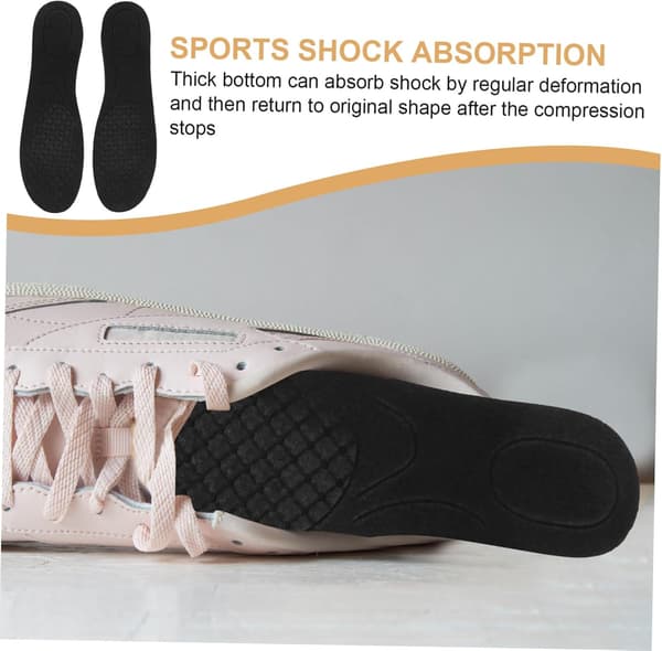 Removable Heel Lift Inserts 4cm Multi-Layer Insoles Shock Absorbing Height Increasing Pads