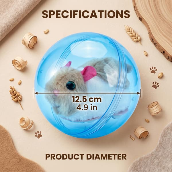Electric hamster ball, small hamster ball with automatic rotation and curving, plush toys, blue. blue
