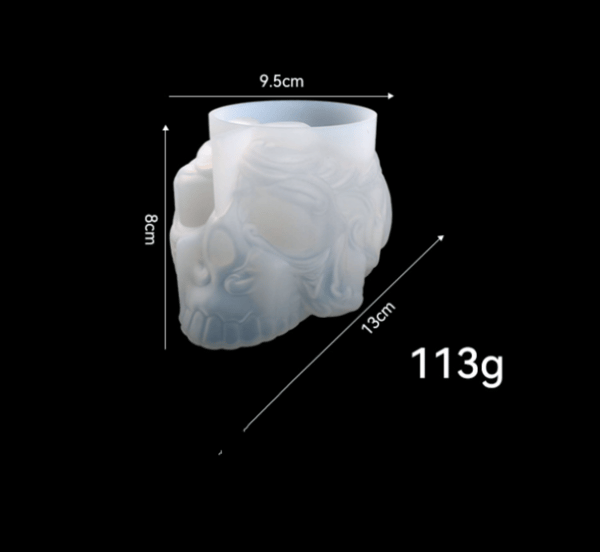 3D dödskalle pennhållare form, 2-delad Halloween ljusformstillverkning