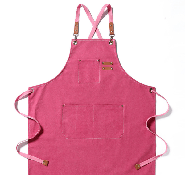 Tykt lerretforkle, snekring, hagearbeid, denimrem, bomulls(rosa) belte