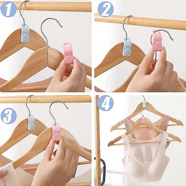 56 Mini Cascade Hangers, Clothes Hanger Connector Hooks, Save Space in Wardrobes (Sky Blue)