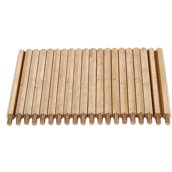 20 stk 60 mm x 66 mm M3 han til hun gevind messing PCB sekskant afstandsstykke