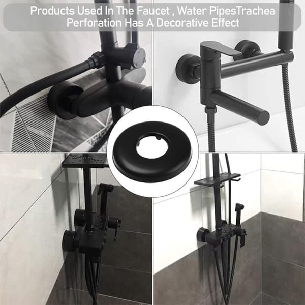 Kranroset, Brusebatteriroset, 4 sorte rørskjulere i rustfrit stål, Radiatorroset - Roset til brusebatteri, vandhaner