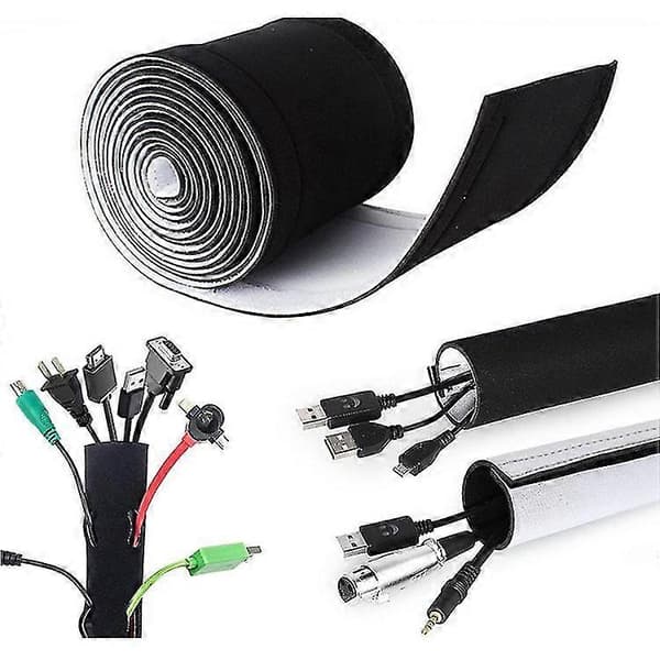 Neopren Troll Sleeve, Kabelbeskyttelse til trollingmotor - Sort (1-pak), 100cm*13cm