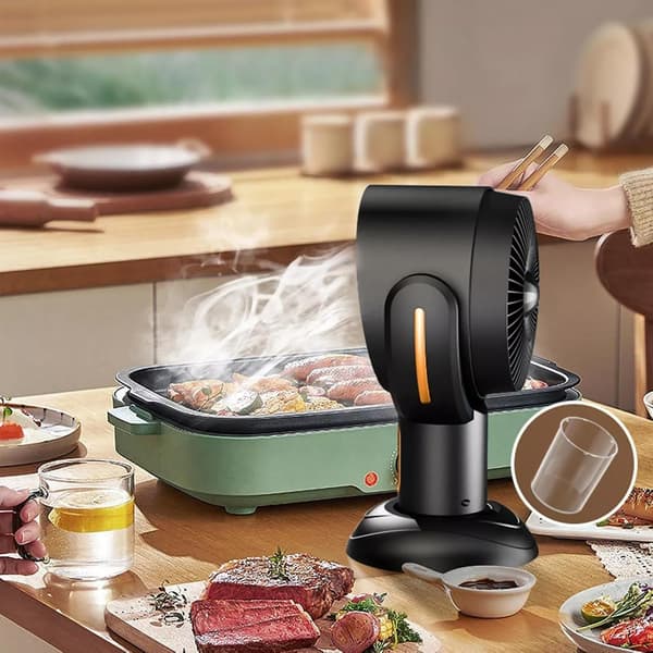 Røgrensende ventilator, bærbar røgfjernelsesventilator til indendørs grillning, hot pot, emhætte