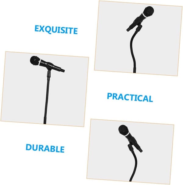 Adjustable Microphone Stand Desk Microphone Support Metal Stable Heavy Weighted Black Desktop Microphone Stand