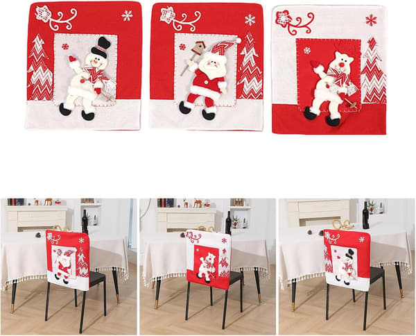 Julstolsöverdrag med tomtedesign, julstolsöverdrag, feststolsöverdrag
